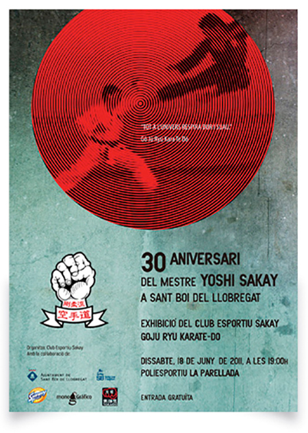 Cartel del 30 Aniversario de Yoshi Sakay en Sant Boi