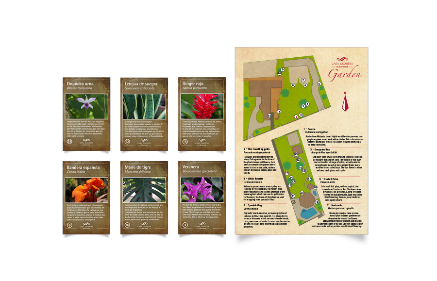 Mapa botánico y fichas de plantas de Casa Guardia